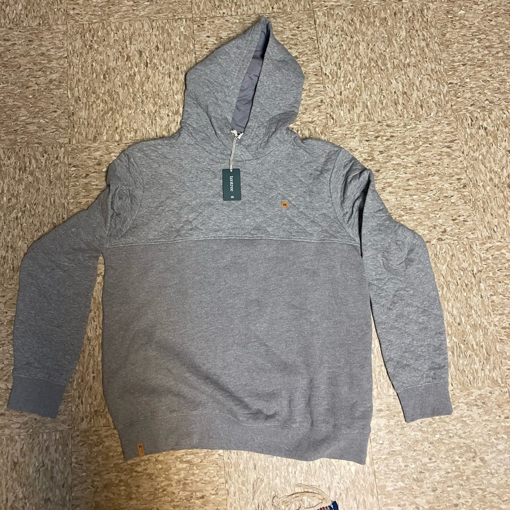 NWT Men’s Tentree Quilted Hooded Sweatshrt - Grey